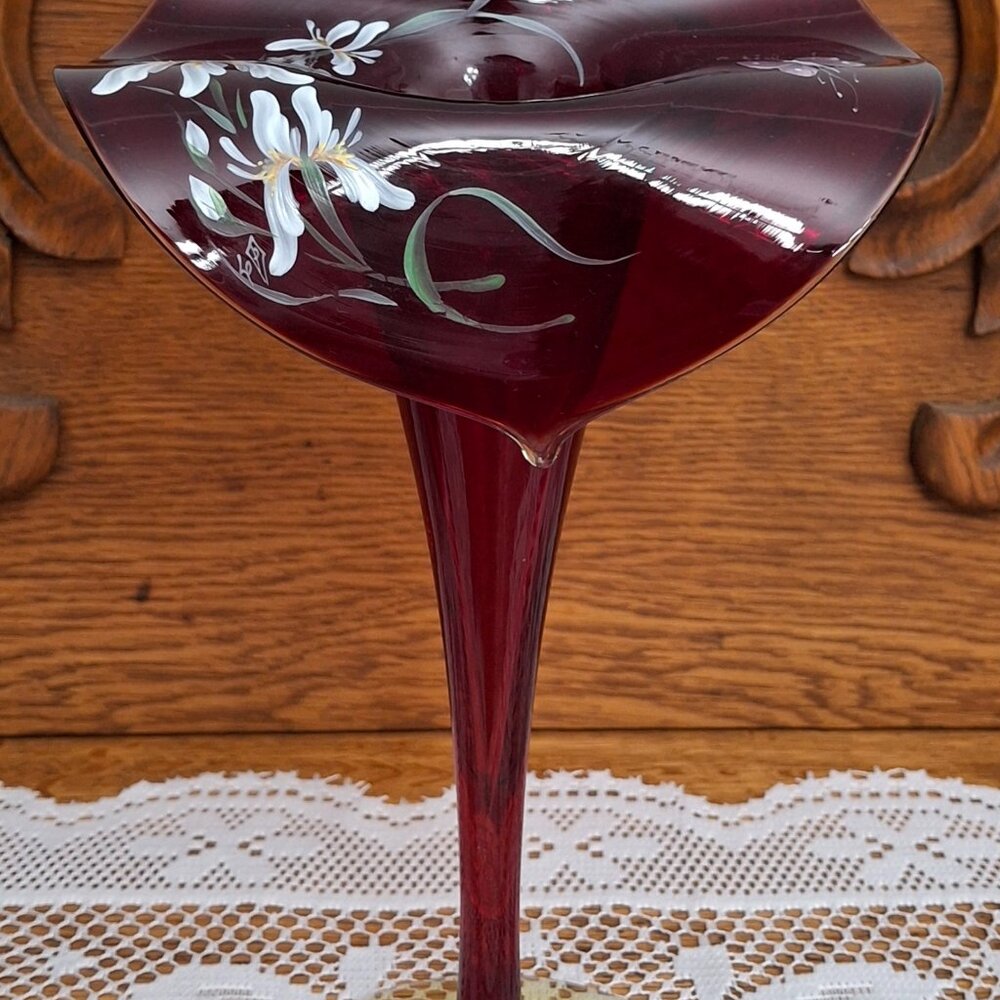 Vintage Pairpoint Bryden Signed Ruby Jack In The Pulpit Vase